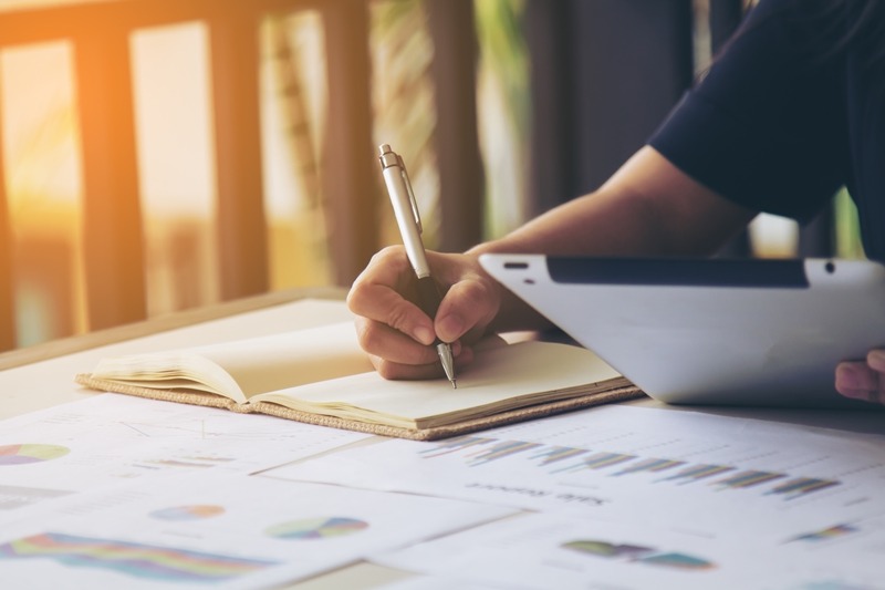 business women signature document